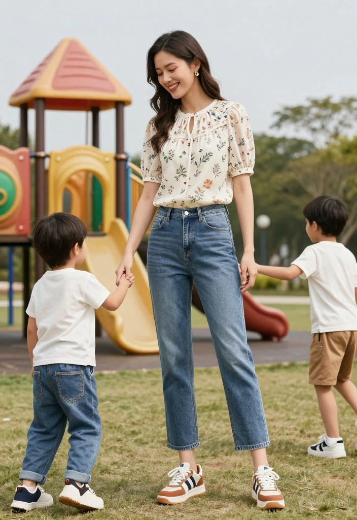 14 Levi Jeans Outfit Ideas For Women That Never Fail - 10. Stylish Mom Look 1