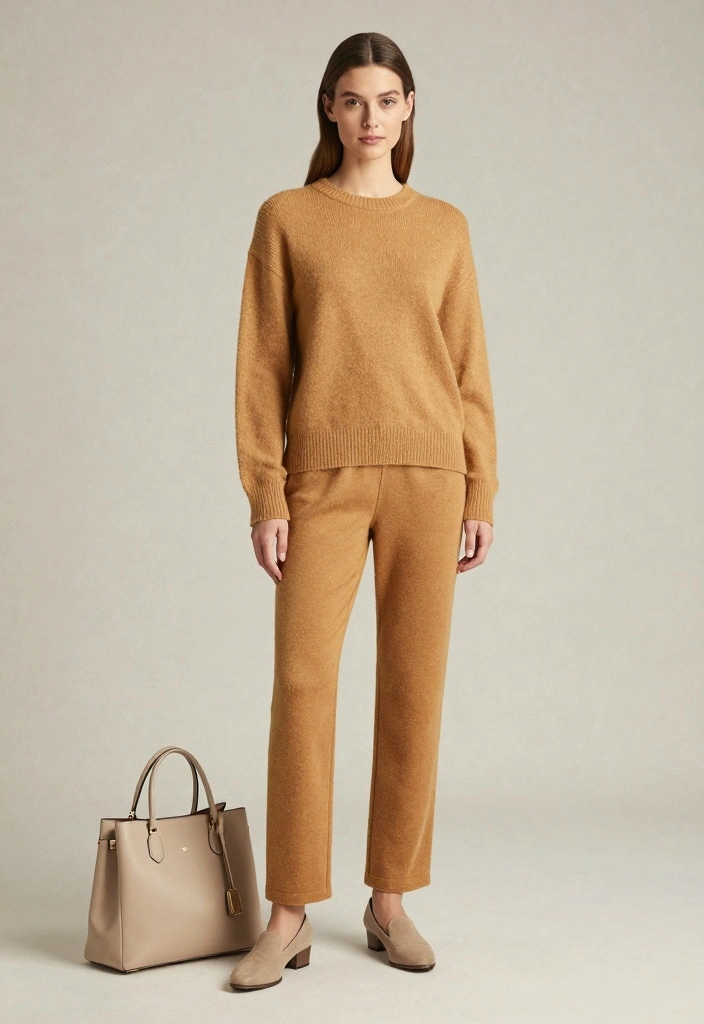 14 Mustard Pants Outfit Ideas For Women With Warm Tone - 9. Chic Monochrome Look 1