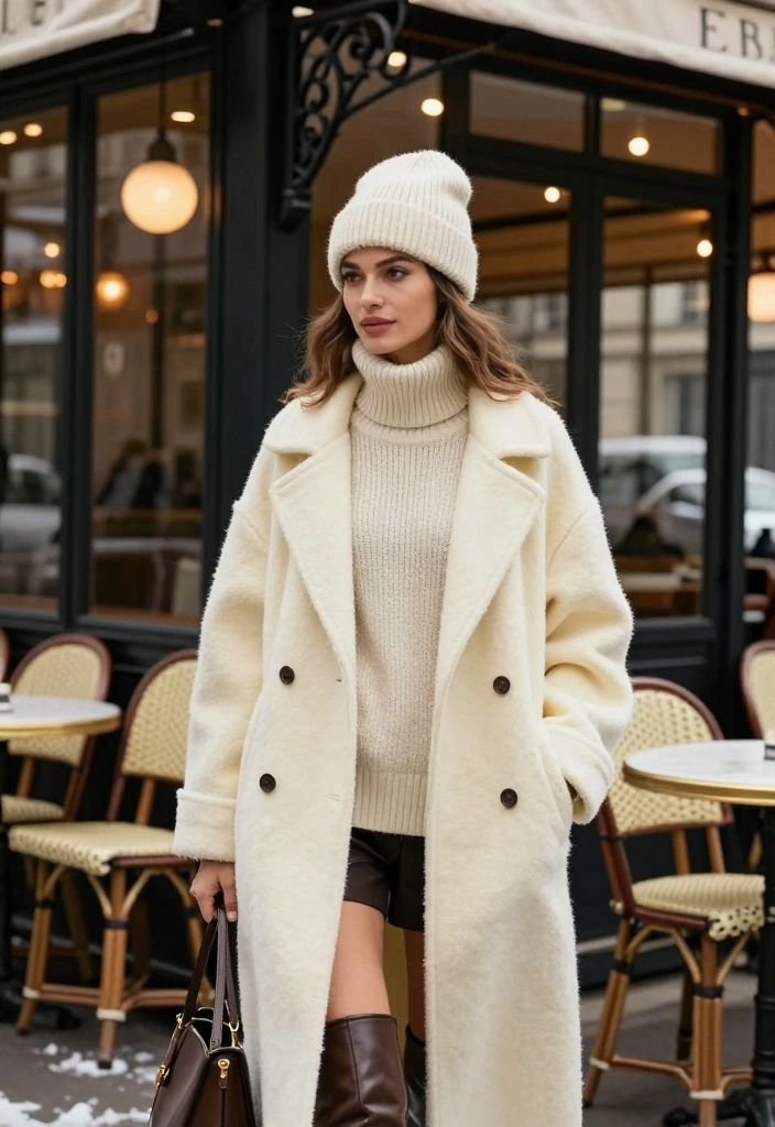 14 Paris Winter Outfit Ideas For Women With Chic Layers - 1. Layered Knits with a Statement Coat 1