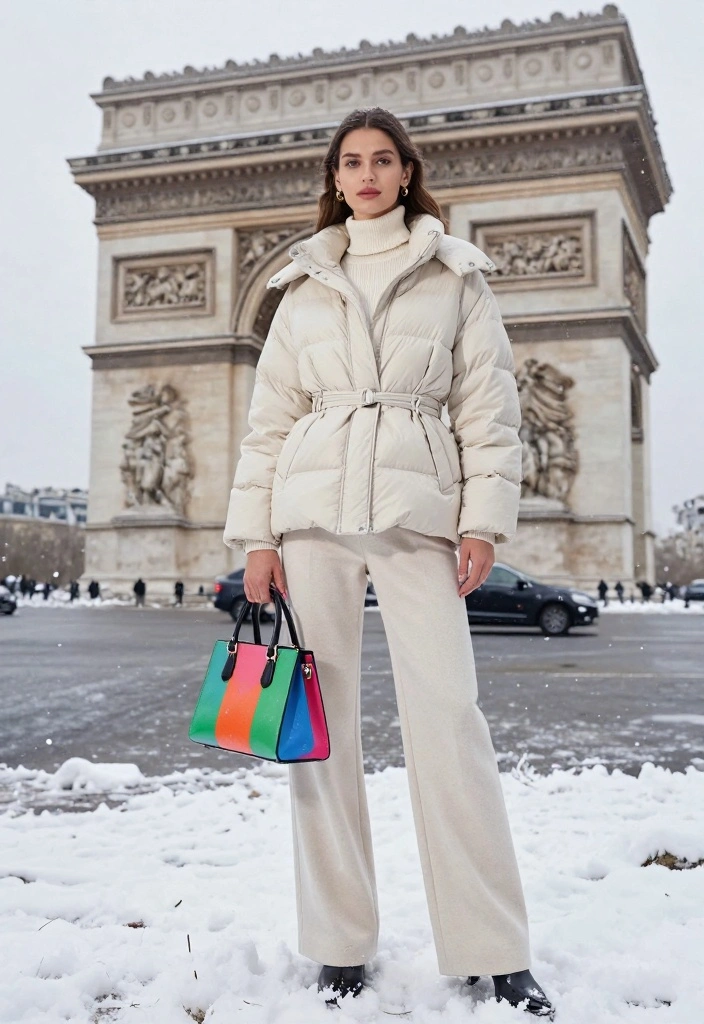 14 Paris Winter Outfit Ideas For Women With Chic Layers - 4. Puffer Jackets with Feminine Touches 1