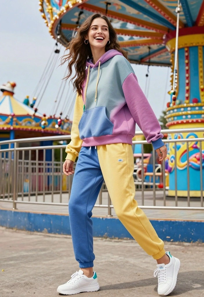 15 Birthday Outfit Ideas With Jeans And Top For Women - 10. Sporty Chic with Hoodie and Jogger Jeans 1