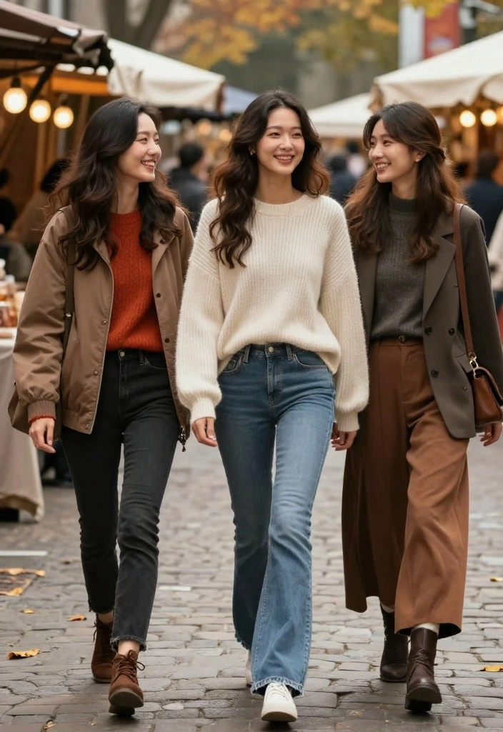 15 Birthday Outfit Ideas With Jeans And Top For Women - 15. Layered Knit Top with Flare Jeans 1