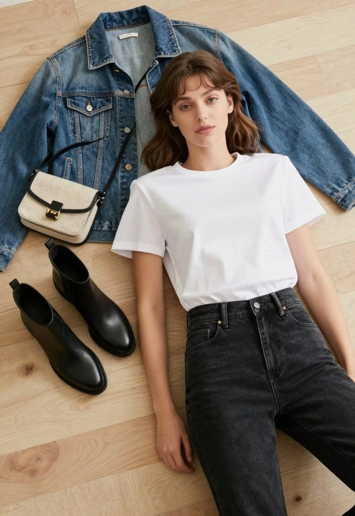 15 Black Jeans Outfit Ideas For Women With Sleek Style - 1. Classic White Tee and Black Jeans 1