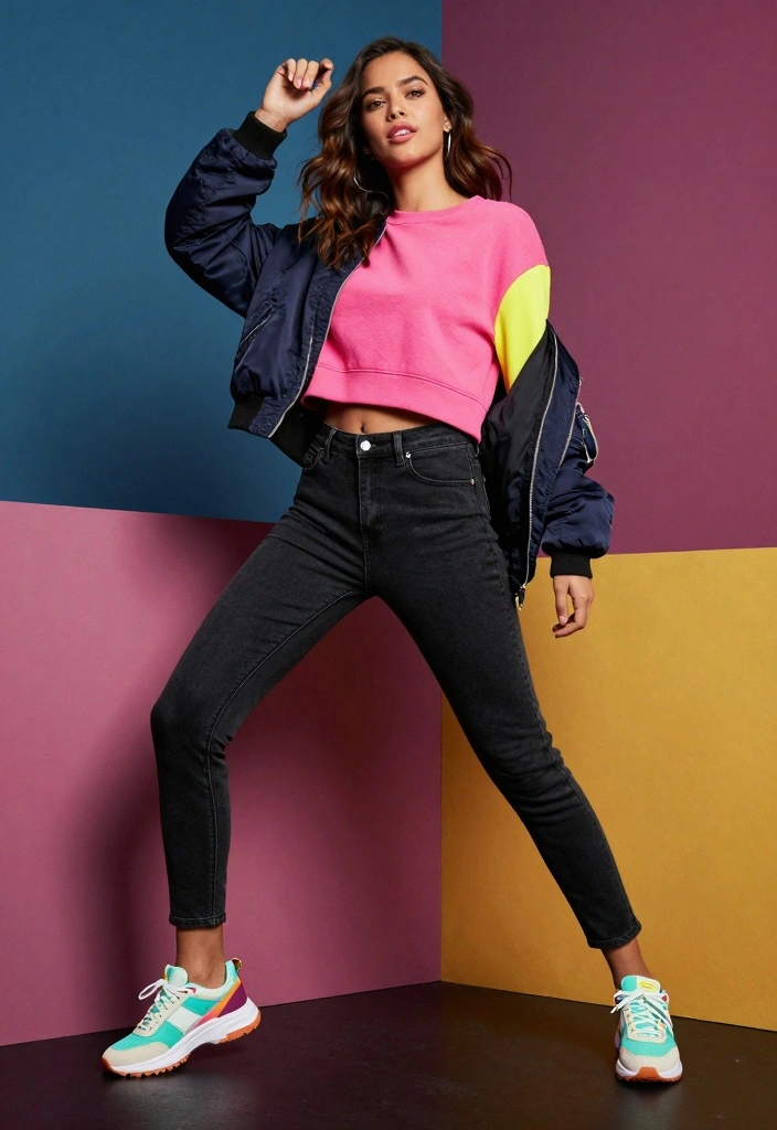 15 Black Jeans Outfit Ideas For Women With Sleek Style - 5. Sporty Vibes with a Crop Top 1