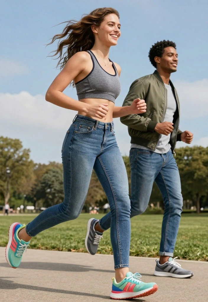 15 Fitted Jeans Outfit Ideas For Women That Flatter - 7. Sporty Vibe with Sneakers 1