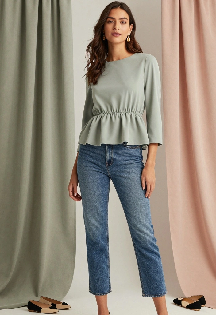 15 Jeans Party Outfit Ideas For Women With Chic Energy - 5. Cropped Jeans with a Peplum Top 1