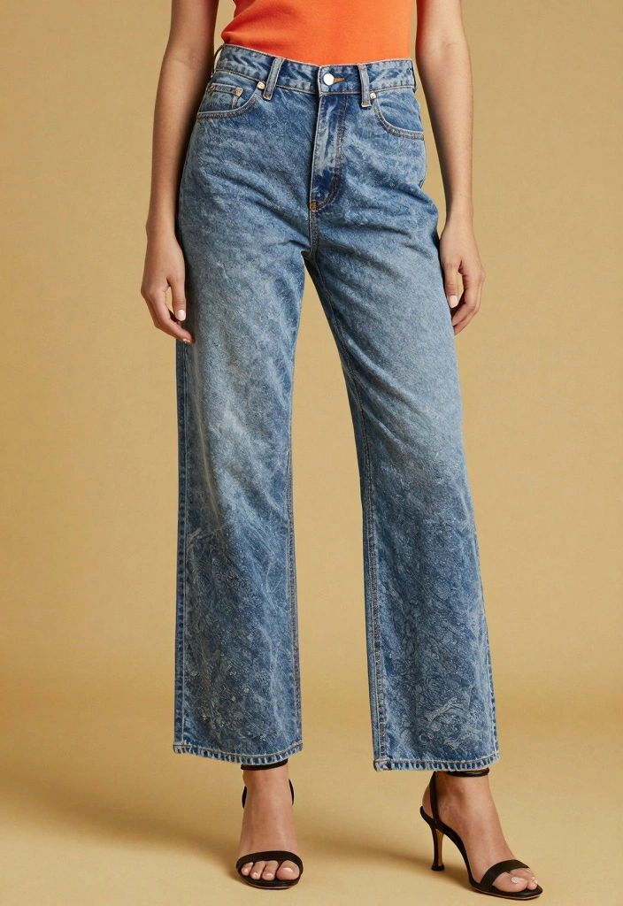 15 Jeans Party Outfit Ideas For Women With Chic Energy - 9. Printed Jeans with a Solid Color Top 1