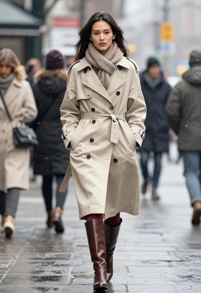 15 Leather Pants Outfit Ideas For Women With Bold Edge - 7. Layered Leather Look with a Long Coat 1