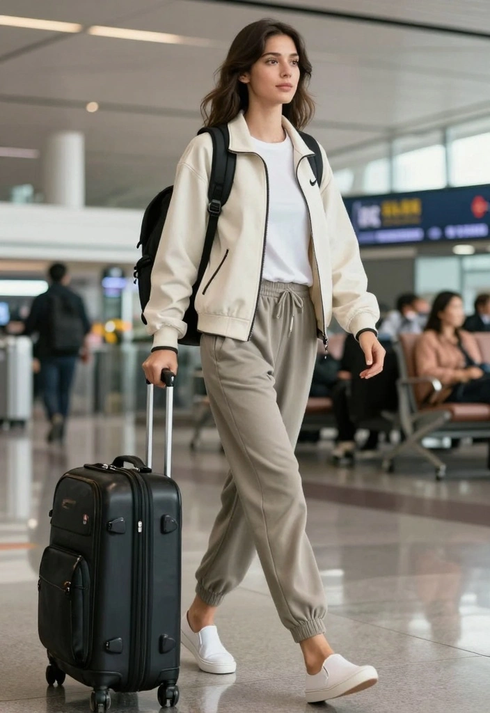 15 Nike Jacket Outfit Ideas For Women With Sporty Edge - 12. Travel Ready 1