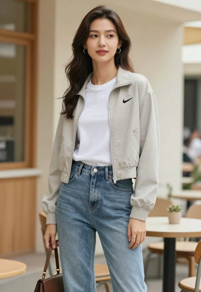 15 Nike Jacket Outfit Ideas For Women With Sporty Edge - 9. Weekend Casual 1