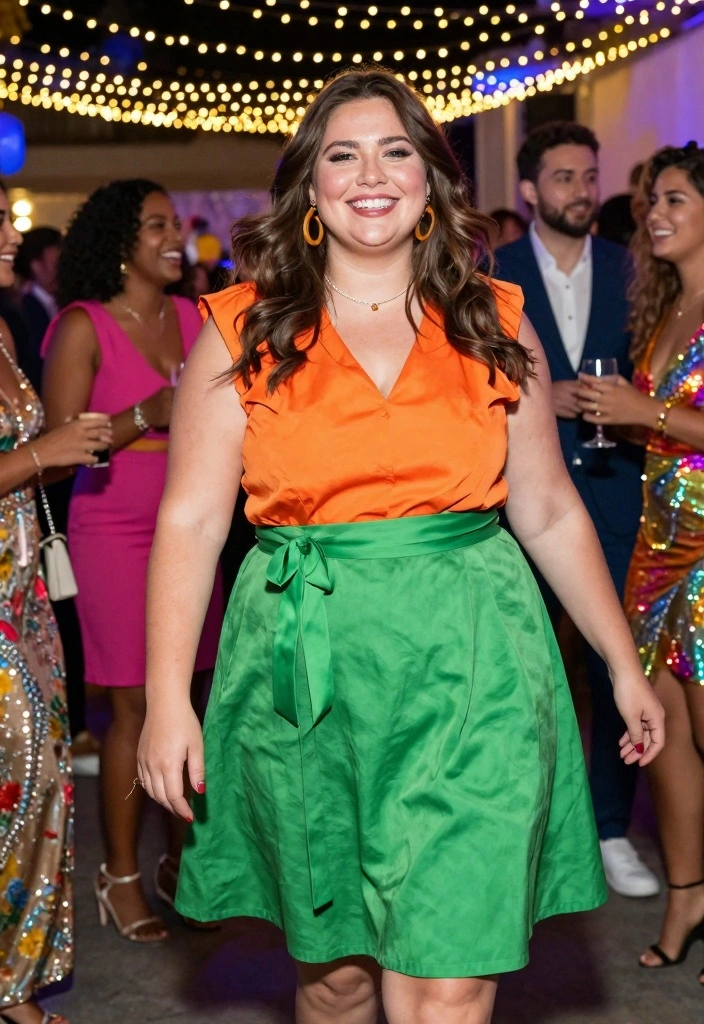 15 Sparkly Party Outfit Ideas For Women With Glam Mood - 10. Vibrant Colors for a Bold Look 1