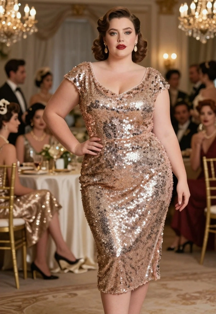 15 Sparkly Party Outfit Ideas For Women With Glam Mood - 11. Vintage-Inspired Glamour 1