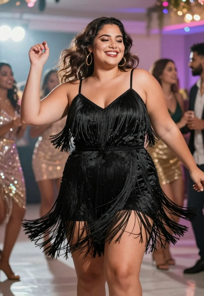 15 Sparkly Party Outfit Ideas For Women With Glam Mood - 6. Playful Fringe for Movement 1