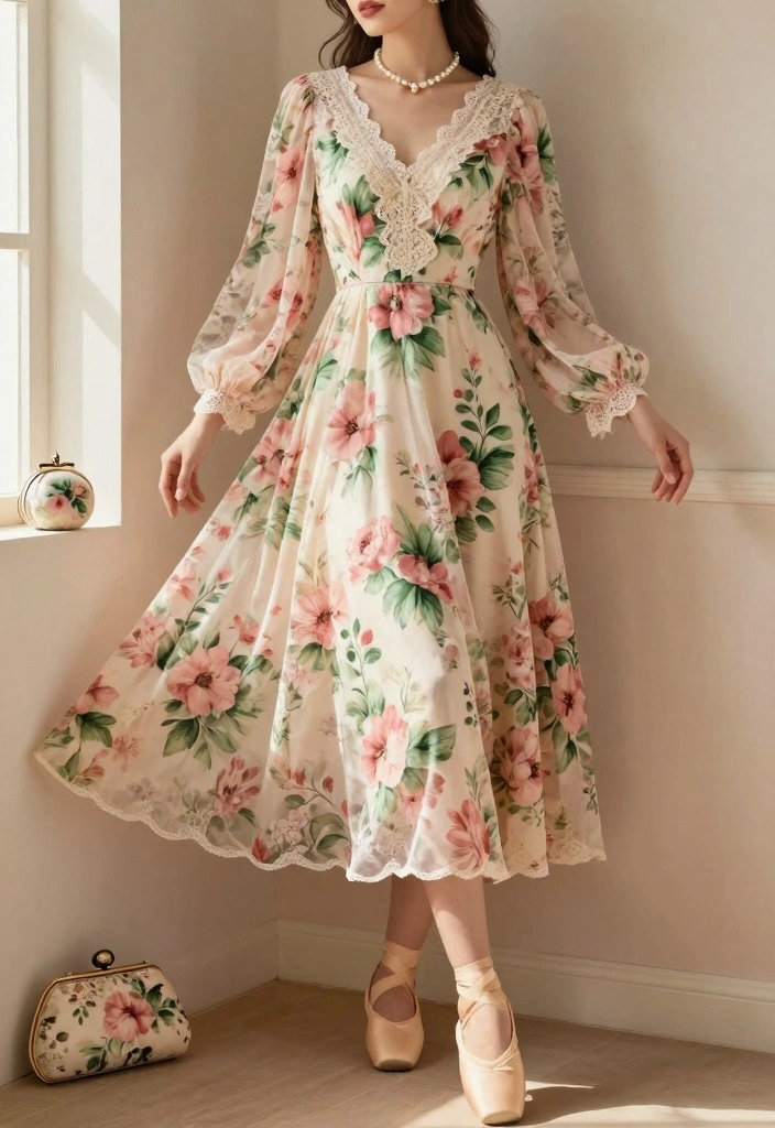 15 Tea Party Outfit Ideas For Women With Soft Elegance - 1. Floral Tea Dress 1