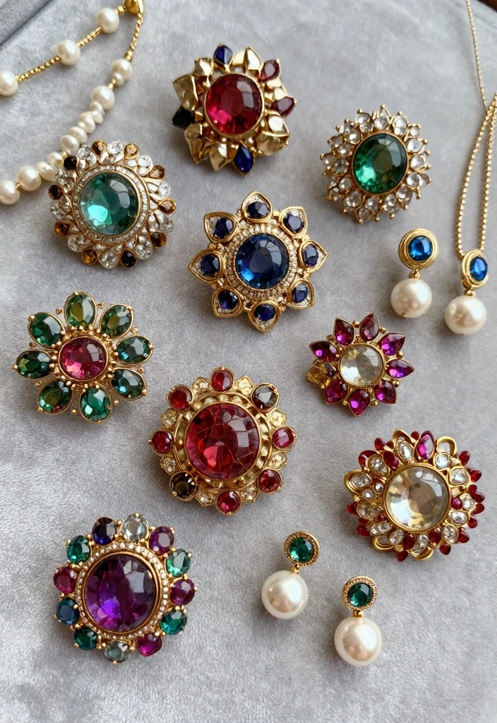 15 Tea Party Outfit Ideas For Women With Soft Elegance - 11. Vintage Brooch Accessories 1