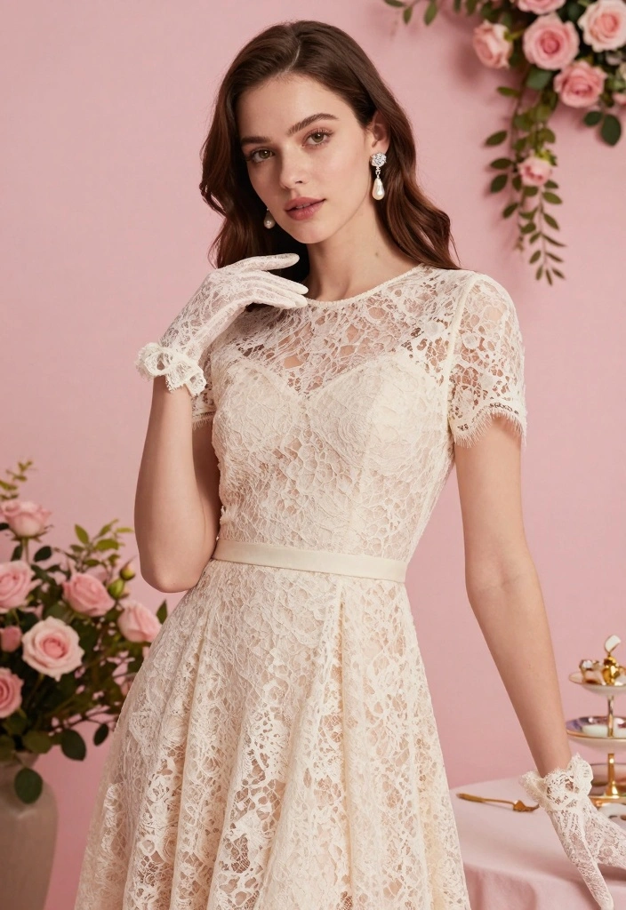 15 Tea Party Outfit Ideas For Women With Soft Elegance - 2. Lace Overlay Dress 1