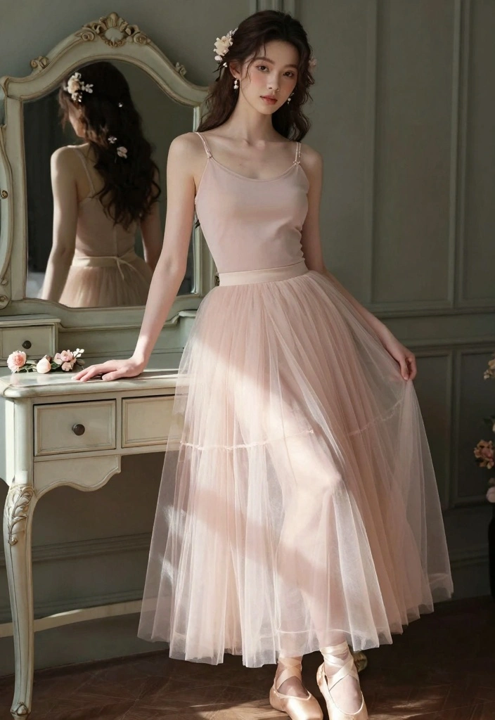 15 Tea Party Outfit Ideas For Women With Soft Elegance - 7. Soft Tulle Skirt and Fitted Top 1