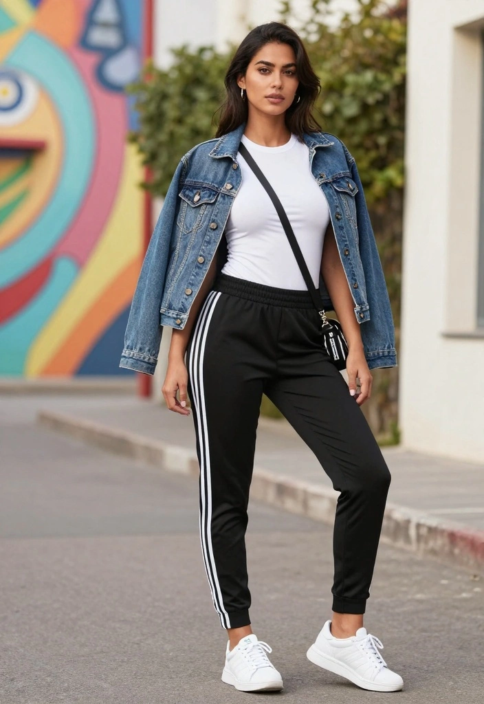 16 Adidas Track Pants Outfit Ideas For Women With Sporty Vibe - 1. Classic Athleisure Look 1