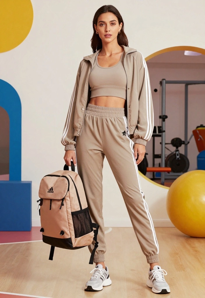 16 Adidas Track Pants Outfit Ideas For Women With Sporty Vibe - 16. Fashionable Activewear Set 1