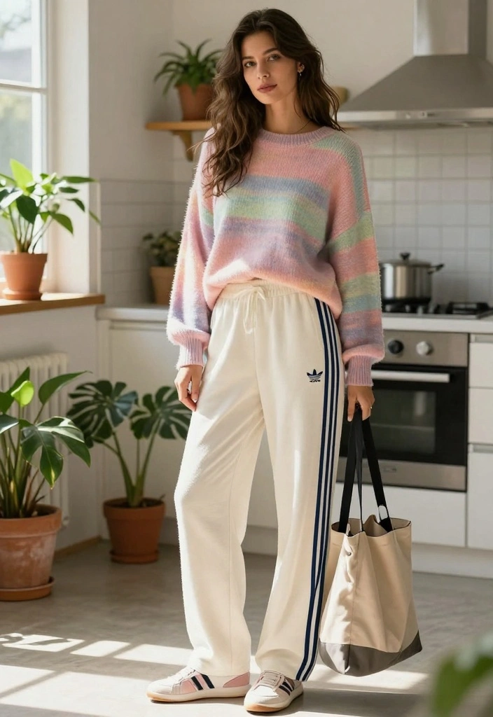 16 Adidas Track Pants Outfit Ideas For Women With Sporty Vibe - 5. Effortless Weekend Wear 1