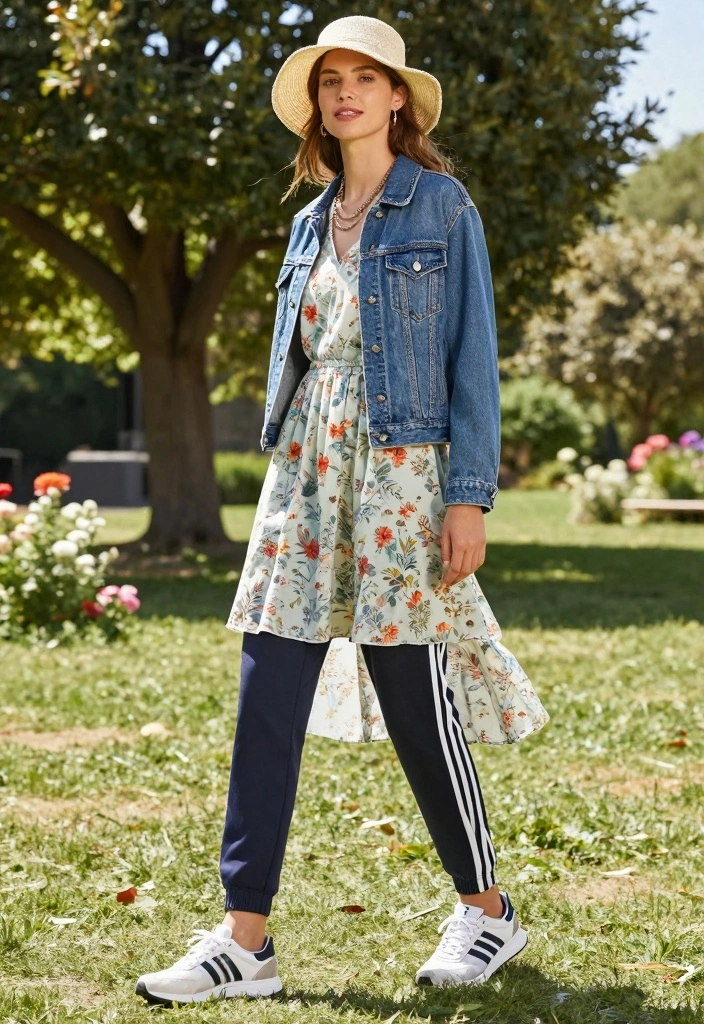 16 Adidas Track Pants Outfit Ideas For Women With Sporty Vibe - 8. Trendy Sporty Dress 1