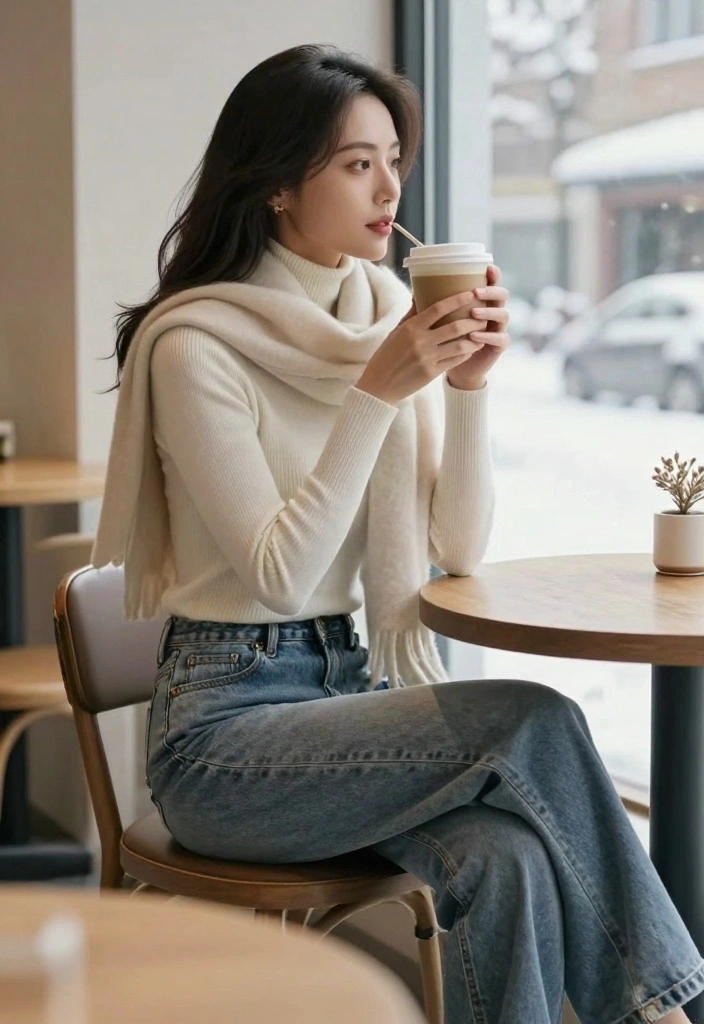 16 Baggy Blue Jeans Outfit Ideas For Women With Effortless Cool - 15. Layering with a Turtleneck 1