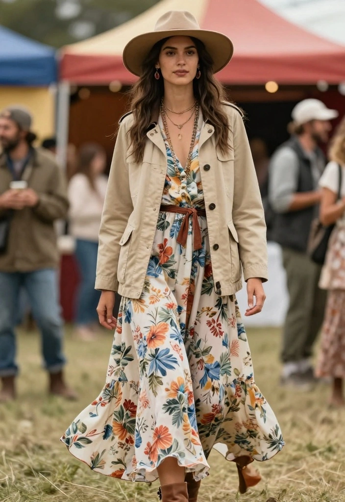 16 Barbour Jacket Outfit Ideas For Women With Classic Charm - 7. Bohemian Touch 1