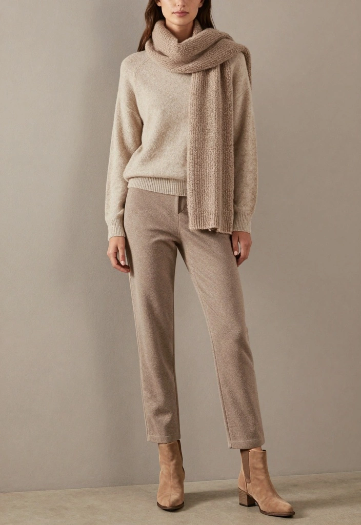 16 Brown Pants Outfit Aesthetic Ideas For Women - 2. Monochrome Magic 1