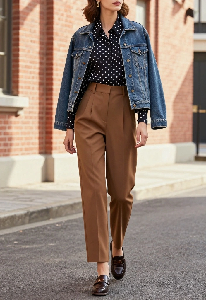 16 Brown Pants Outfit Aesthetic Ideas For Women - 9. Vintage Inspired 1