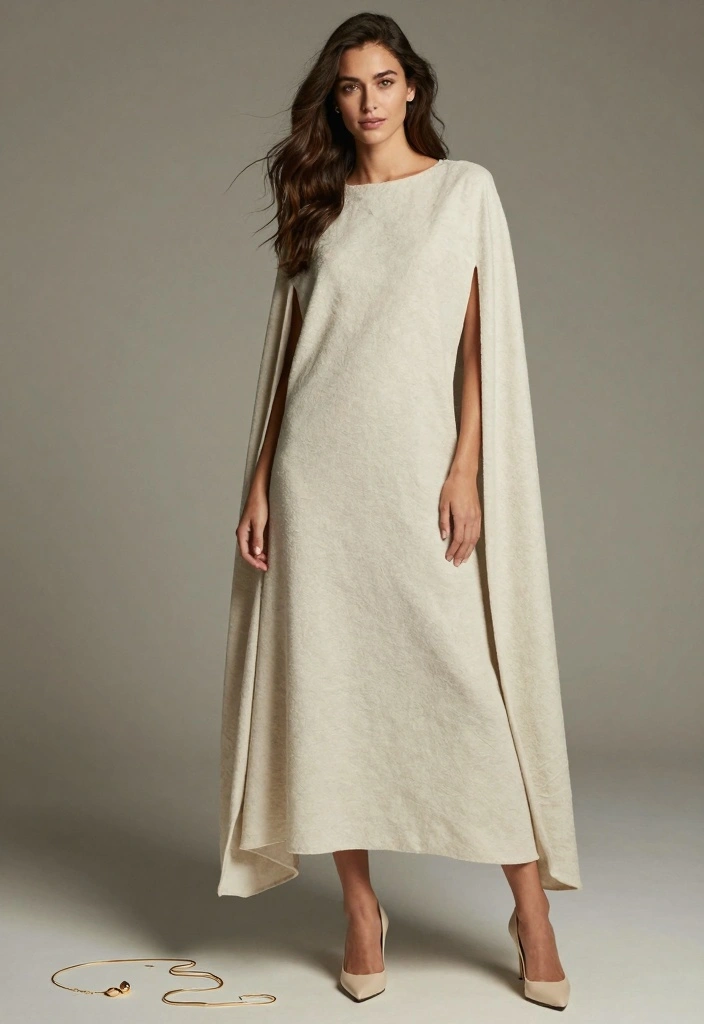 16 Elegant Party Outfit Ideas For Women For Special Events - 14. Elegant Cape Dress 1
