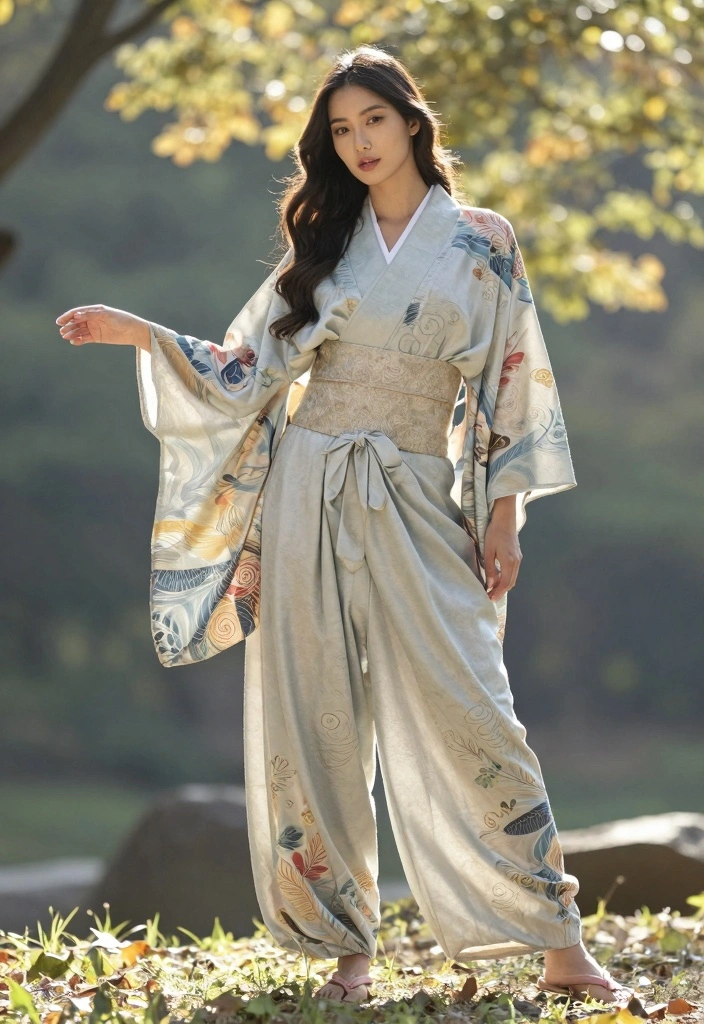 16 Harem Pants Outfit Ideas For Women With Flow - 5. Layer with a Long Kimono 1