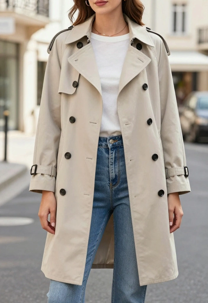 16 Summer Mom Jeans Outfit Ideas For Women - 12. Lightweight Trench Coat Over Mom Jeans 1