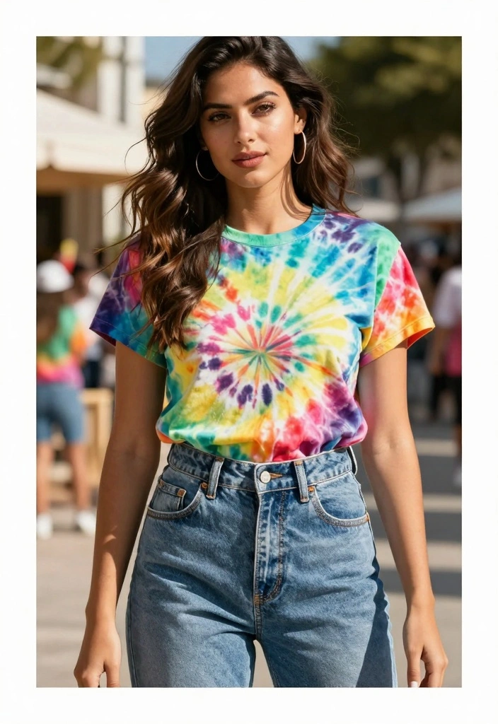 16 Summer Mom Jeans Outfit Ideas For Women - 16. Effortless Tie-Dye Look 1