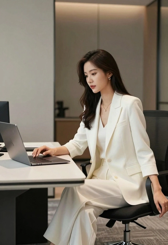 16 White Jacket Outfit Ideas For Women With Clean Look - 7. White Blazer with Wide-Leg Trousers 1