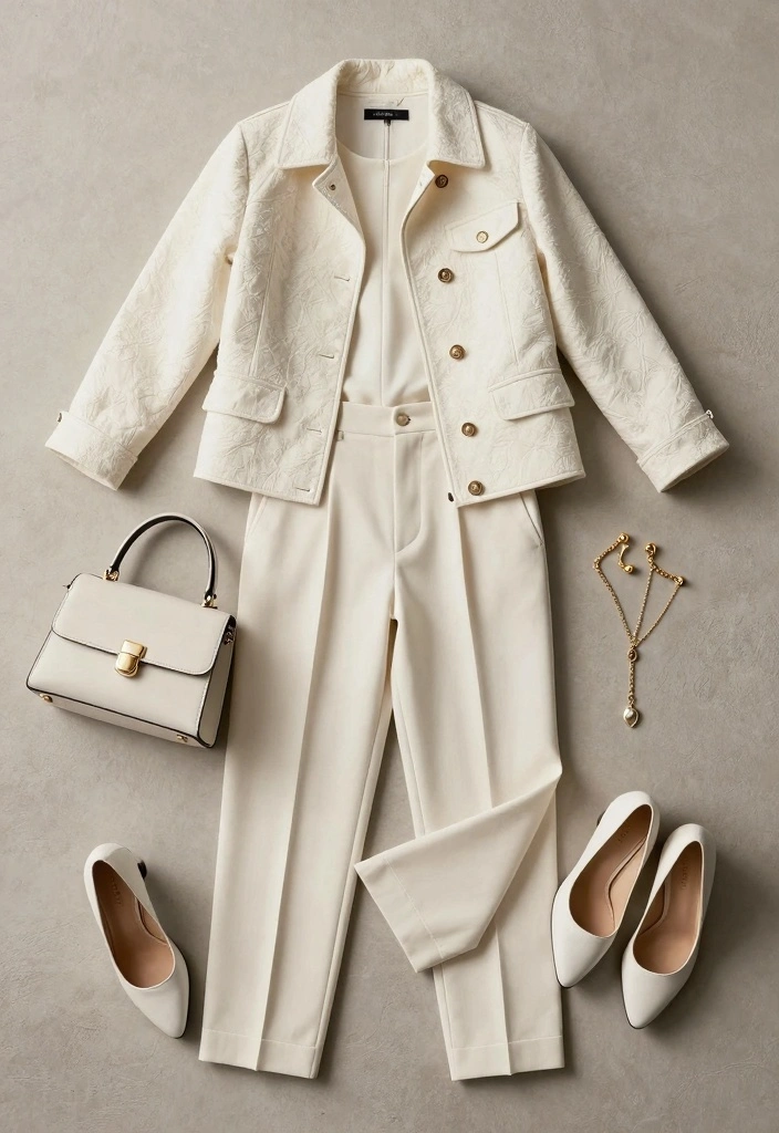 16 White Jacket Outfit Ideas For Women With Clean Look - 8. White Jacket with a Monochrome Look 1