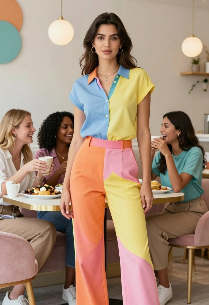 16 Winter Brunch Outfit Ideas For Black Women With Style - 12. Bright Color Block Ensemble 1