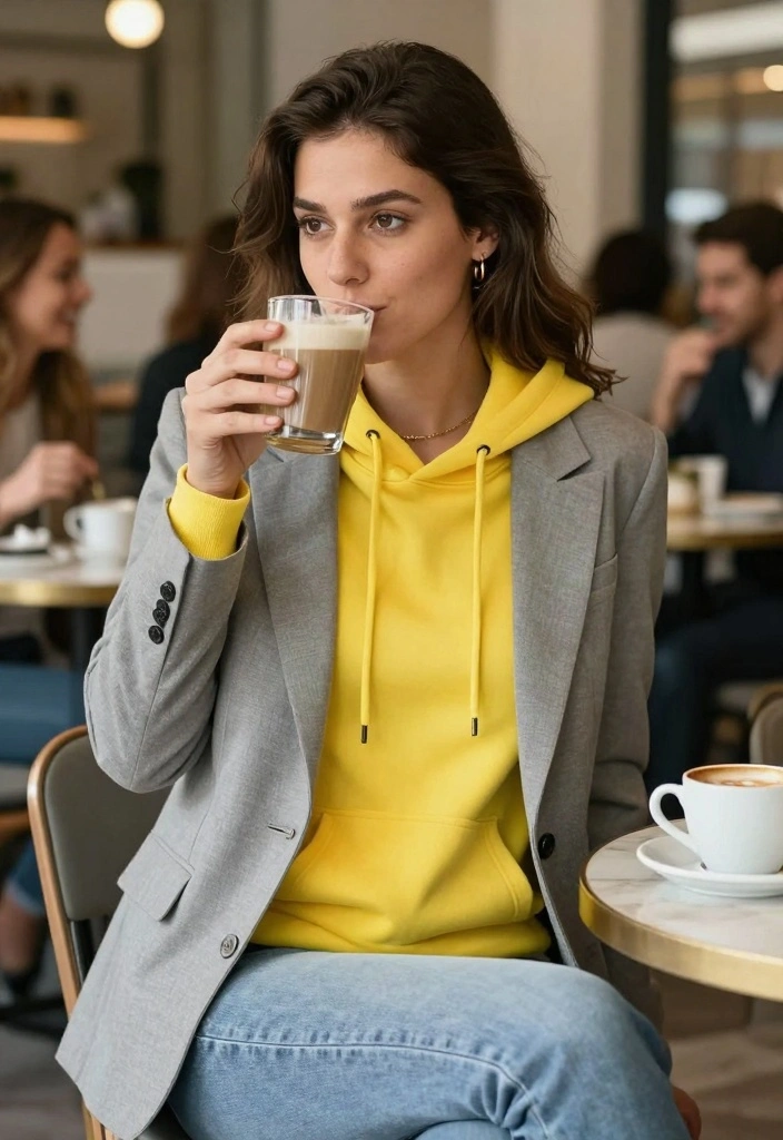 16 Winter Brunch Outfit Ideas For Black Women With Style - 13. Casual Chic with a Hoodie and Blazer 1