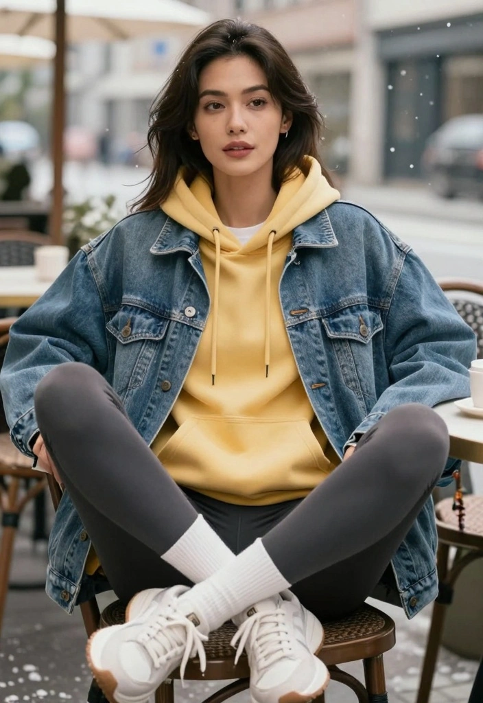 16 Winter Brunch Outfit Ideas For Black Women With Style - 7. Layered Look with a Denim Jacket 1