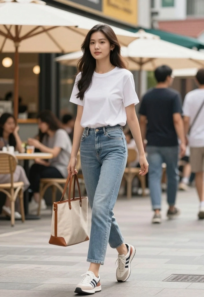 17 Women Jeans Outfit Inspo Ideas You Will Love - 13. Comfy and Casual with Sneakers 1