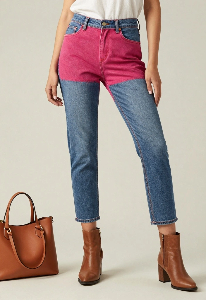 18 Jeans And Denim Outfit Ideas To Dress To Impress For Women - 16. Sustainable Denim in Bold Colors 1