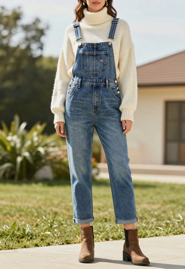 18 Jeans And Denim Outfit Ideas To Dress To Impress For Women - 5. Stylish Denim Overalls 1