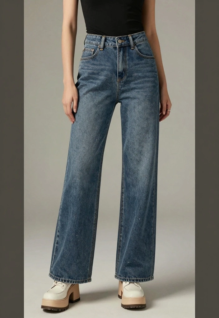 18 Jeans And Denim Outfit Ideas To Dress To Impress For Women - 6. Wide-Leg Jeans for a Fashion-Forward Statement 1