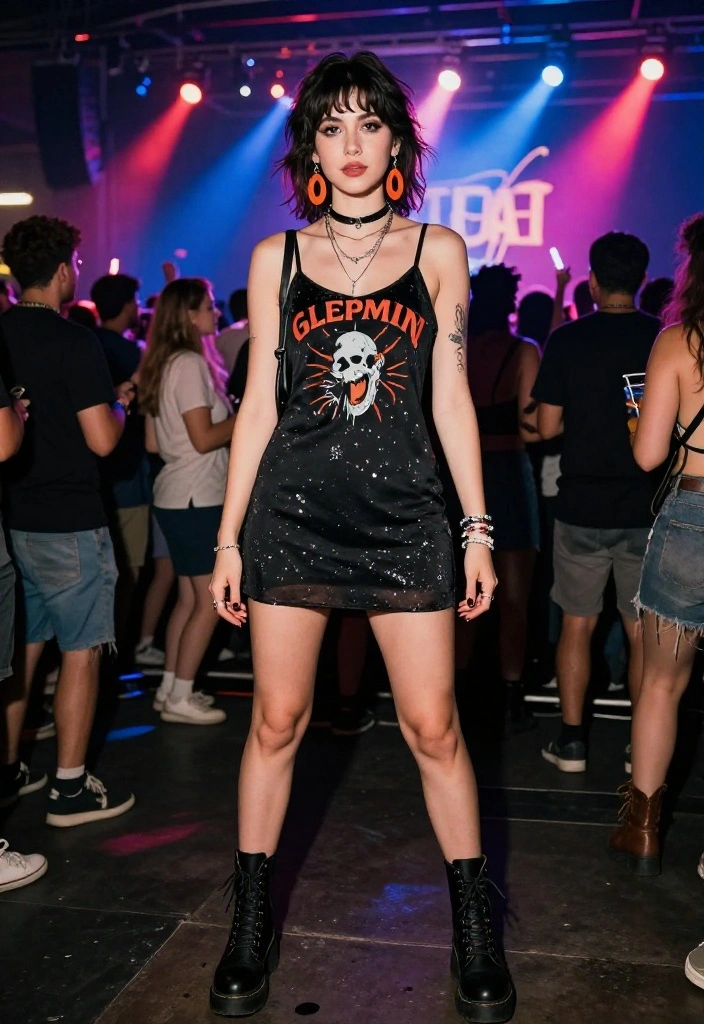 12 Avril Lavigne Concert Outfit Ideas That Channel 2000s Edge - 9. Vintage Slip Dress with T-Shirt Underneath 1