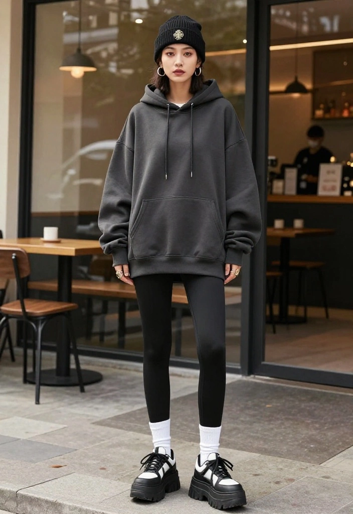 12 Chrome Hearts Outfit Ideas for Women That Look Edgy Without Trying Too Hard - 2. Oversized Hoodie with Leggings 1