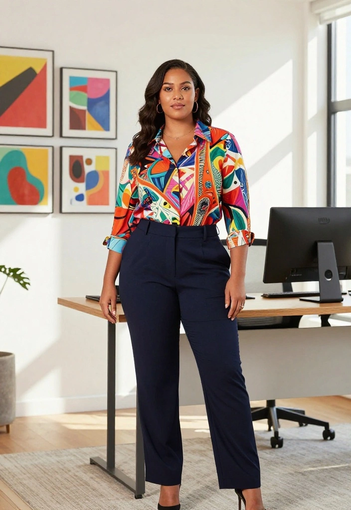 12 Elle Woods Outfits for Women That Work in Real Life - 4. Tailored Trousers with Statement Blouse 1