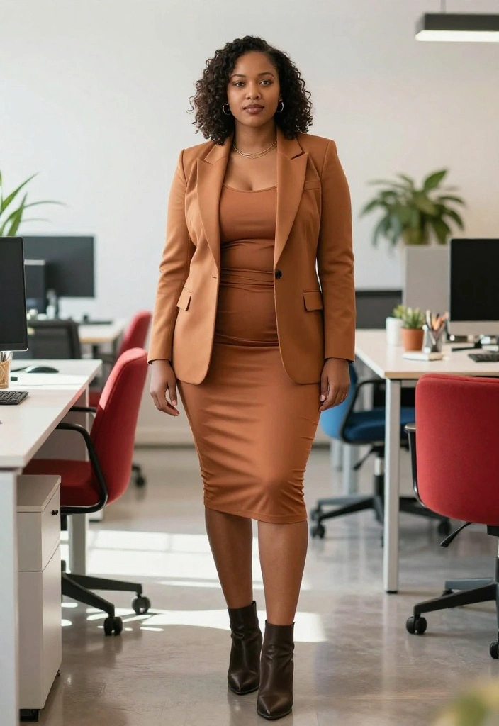 12 Elle Woods Outfits for Women That Work in Real Life - 5. Midi Dress with Blazer 1