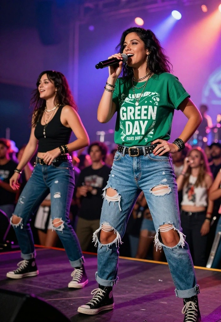 12 Green Day Concert Outfit Ideas for Women That Survive the Pit - 1. The Classic Band Tee and Ripped Jeans 1