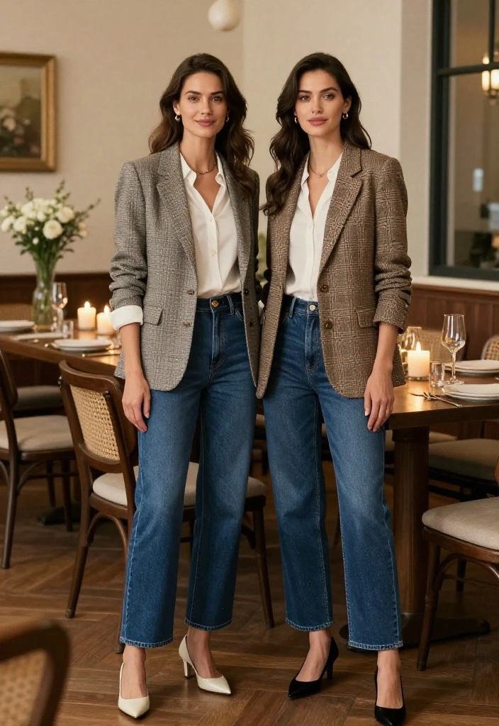 12 Indigo Jeans Outfit Ideas for Women That Match With Everything - 10. Stylish Blazer and Indigo Jeans 1