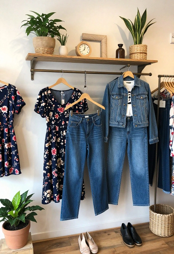 12 Indigo Jeans Outfit Ideas for Women That Match With Everything - 2. Denim Jacket Over a Floral Dress 1