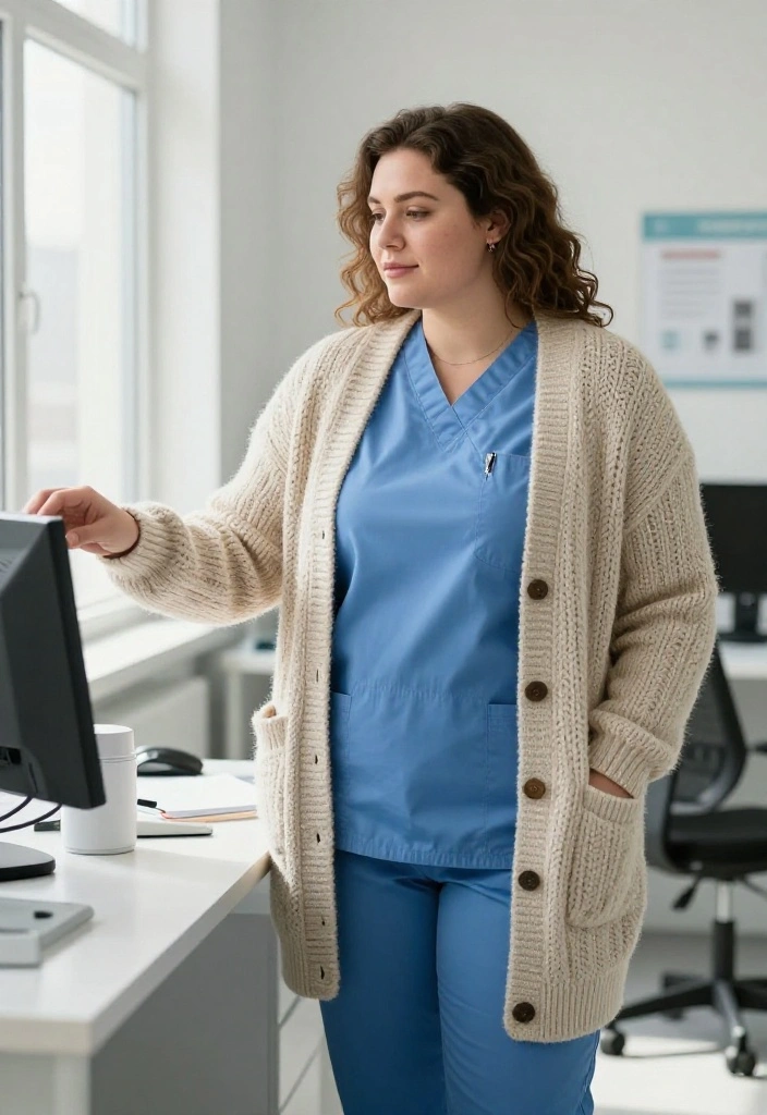 12 Medical Scrubs Outfits for Women That Look Intentional Even After a 12-Hour Shift - 2. Cozy Layers for Optimal Comfort 1